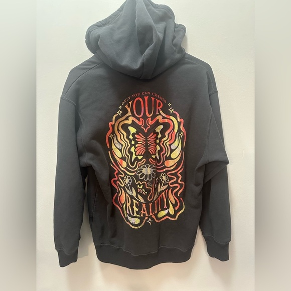 Hollister Graphic oversized Hoodie “Only You Can Create Your Reality”. XXS - Picture 2 of 6